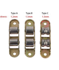 8 Pcs Slick Double Wheel Metal Sliding Door Pulleys Replacement For Patio And Window Track Heavy Duty Bottom Roller Supports type A, B, C comparison.
