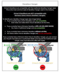 Comparison chart showing compatibility of Prime 9 derailleur hangers: traditional hanger is compatible, direct mount hanger is not.