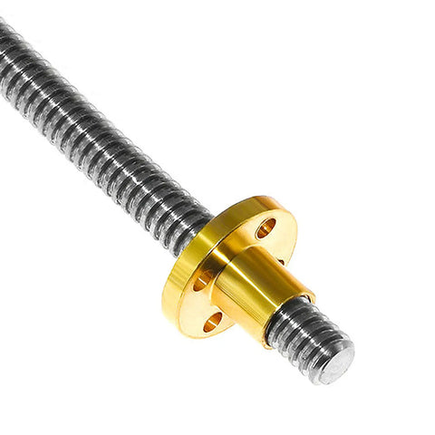 2mm Pitch 1000mm Stainless Steel Lead Screw Rod With T8 Brass Nut For CNC Z Axis 8mm Diameter Durable Rust Resistant