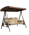 Heavy Duty RipLock 350 Replacement Canopy Top Cover For Abba Patio 3 Person Swing APSW09T Nutmeg Custom Fit