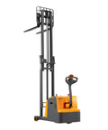 Full Electric Counterbalanced Stacker With A Solid 2200 Lb Lift Capability, compact design for easy maneuvering in tight spaces.