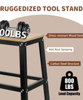 No Sweat Heavy Duty Drill Press Stand With Smooth Rolling Casters And Quick Adjust Platform 700 Lb Capacity Rugged Steel Shop Cart with stress-resistant wood desktop