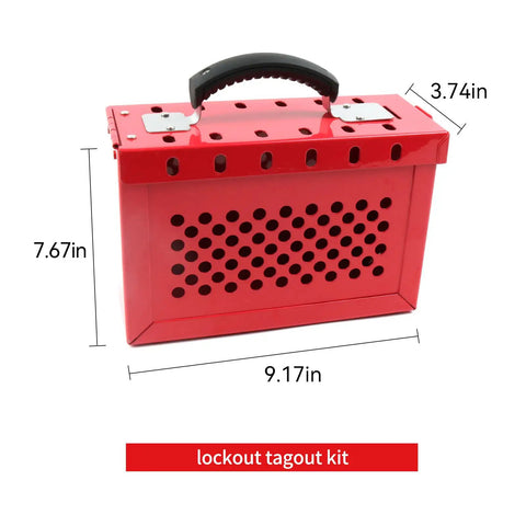 Lockout Tagout Lock Box Kit For Safer Workspaces Four Pack Portable Safety Padlock Box dimensions in inches