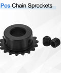 Beefy 18 Tooth Chain Roller Sprocket For ISO 04C Chain, 15mm Bore, 39.5mm OD, C45 Carbon Steel With Black Oxide Finish