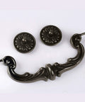 Six Pack Antique Black Bronze Drop Down Bail Drawer Pulls Rustic Vintage Cabinet Hardware 7.3 Inch Total Length