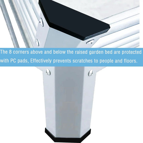 Raised Garden Bed With Legs Built To Last Galvanized Planter Box With Storage Shelf And Drainage Holes 48 By 24 By 32 Inch corner detail