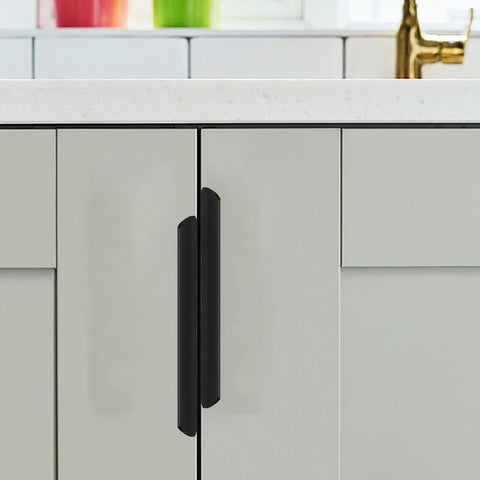 Matte Black Aluminum Finger Edge Cabinet Pulls 150mm Hidden Concealed Drawer Handles 10 Pack for Kitchens and Furniture Cabinets