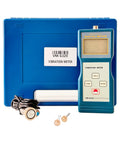Digital Vibration Meter And Analyzer For Machinery ISO 2954 Compliant Pro Grade Portable Maintenance Tool To Detect Imbalance Misalignment And Mechanical Faults In Rotating Equipment, blue handheld unit with probes