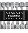 14 Piece Power Nuts Driver Drill Bit Set With Metric Sockets And Wrenches, One Quarter Inch Hex Driver Bits And Hex Keys in case