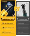 Cordless 3/8 Inch Ratchet Wrench For Dewalt 20V Battery, 88 Ft Lbs Max Torque, shown with reinforced head vs thin head comparison