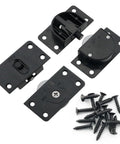 Two Sets Black Sliding Cabinet Hardware Components With Nylon Pulley Wheels For Wardrobe And Closet Sliding Doors Easy Installation With Screws Durable ABS Nylon Construction For Quiet Smooth Operation
