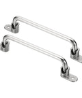 Two Pack 304 Stainless Steel Folding Pull Handles, 90 Degree Toolbox Grab Handles, Bright Polished Cabinet Hardware for Equipment, Distribution Boxes, Flight Cases, Hole Spacing 218mm, Rugged and Smooth, folded view
