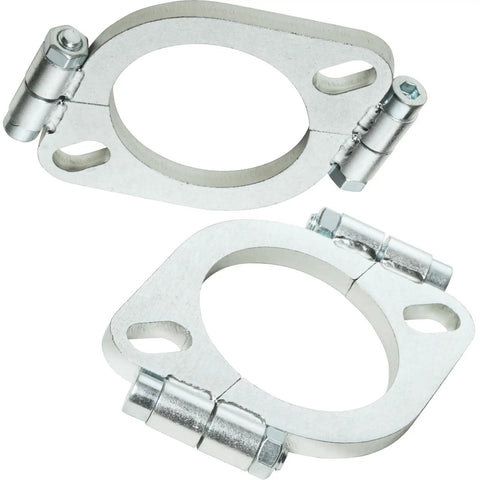 Heavy Duty 2.5 Inch Split Flange Repair Kit 2 Pack with hex socket head bolts for exhaust leaks, zinc steel, fits 63.5mm OD pipe.