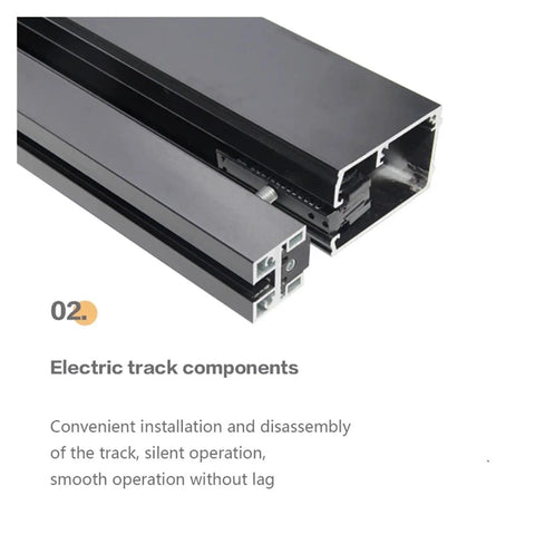 Heavy Duty Sliding Barn Door Hardware Kit With Smooth As Butter Aluminum Track System close-up of electric track components