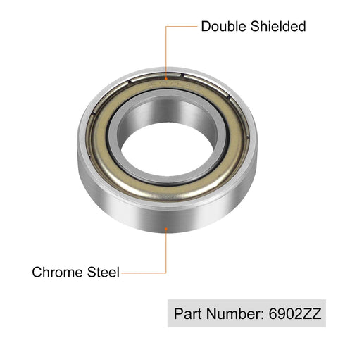 6902ZZ chrome steel double shield bearing for robotics