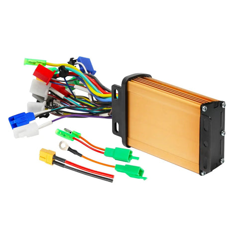 Drop Dead Easy Install 24V To 84V Brushless Sine Wave Motor Controller Kit With Sleek LCD Throttle And Secure Key Switch wiring harness and connectors.