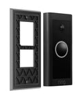 Adhesive Video Doorbell Mount For Video Doorbell Wired 2021 Release, No Drill, black frame shown with doorbell, easy install for homes