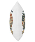Side view of Patriotic Sailboat Throw Pillow With USA Flag Design For 4th Of July And Everyday Patriot Decor Red White And Blue Cozy Cushion