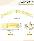 Six Pack Metal Lid Support Hinges With Screws, 4.72 Inch By 0.71 Inch, yellow iron construction, shown with 12 screws.