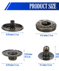 24 Sets Leather Snaps And Fasteners Kit 15mm Metal Snap Button Kit With 4 Installation Tools displayed in various sizes