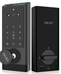 Front and back view of 6 In 1 Keyless Entry Smart Lock With Camera And Doorbell, Fingerprint, App Remote Control, IC Card, Passcode