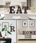 Super Sweet Vintage Industrial Led Marquee Letter A Totally Lit Alphabet Wall Sign For Home Bar Cafe Wedding Birthday Party Decor Battery Powered Rustic Room Accent displayed in kitchen and living areas.