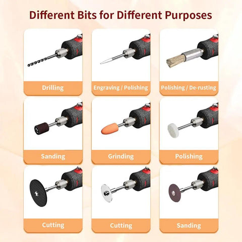 Plug In Corded Rotary Tool Kit With Electric Detail Sander And Tiny Grinder Pen For Precision Woodworking Metal Finishing And DIY Repairs No Battery Noise Free Power For Long Sessions, drill and sanding bits