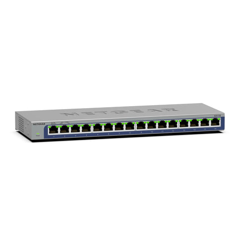 16 Port Gigabit Unmanaged Ethernet Switch For Home Or Office, No Fuss Setup, Desktop or Wall Mount, energy efficient, 3-year warranty