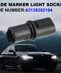 Easy Install No Brainer Plug And Play Side Indicator Light Socket Holder For BMW And Mini Cooper Vehicles With A Black Connector For Side Marker Lights And License Plate Lamps 1 Piece Ready To Replace And Upgrade Your Exterior Lighting, black plastic