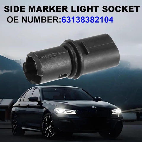 Easy Install No Brainer Plug And Play Side Indicator Light Socket Holder For BMW And Mini Cooper Vehicles With A Black Connector For Side Marker Lights And License Plate Lamps 1 Piece Ready To Replace And Upgrade Your Exterior Lighting, black plastic