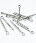 All Purpose Cotter Pin Set Kit 304 Stainless Steel U And R Shape Split Pins For Cars And Trucks Auto Repair Assorted Sizes Rust Resistant Dowel Roll Pins M3 Size Tension Clip Fasteners displayed on white background