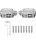 Two Pack 180 Degree Concealed Cross Door Hinges for Gates Doors Cupboards and Furniture Alloy Hidden Hinge Set with Slick Smooth Quiet Operation for Folding Doors Built Tough with Durable Alloy Construction QQAMOGNNK with screws and tools.