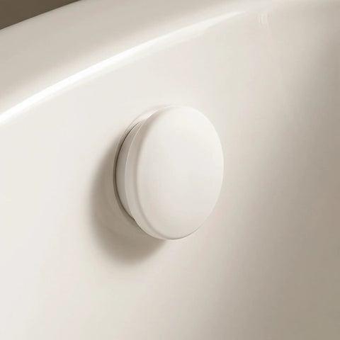 5pcs Bathtub Drain Stopper for 30-31mm Round Holes Silicone White, close-up view of the smooth white silicone cap in a bathtub.