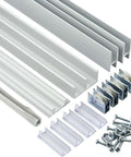 Slick Aluminum Sliding Glass Door Track Set For Cabinets And Commercial Use, 4 feet long with nylon rollers and screws