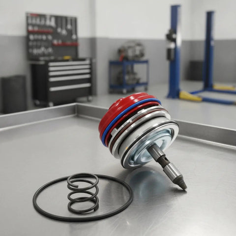 Street Ready Transmission Servo Cover Actuator Assembly forged from heavy duty aluminum alloy housing, including fresh seals and spring.