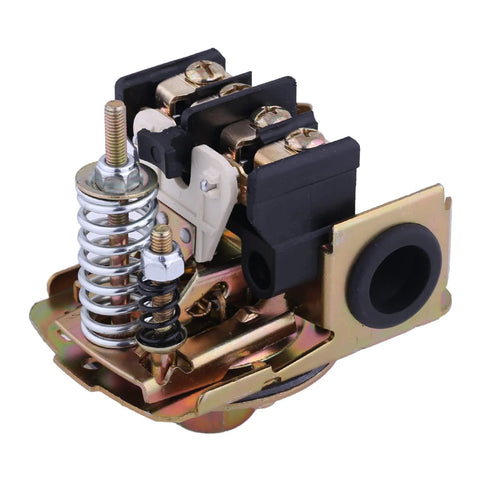 Pumptrol 30–50 psi water pressure switch for well pump; metal base, screw terminals, and coil springs.