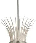 Baile 12.7 Inch One Light Mini Pendant In Greige And Brushed Nickel With Vintage Wheat Motif And Hidden Bulb, 16.2 to 51.25 Inch Height