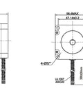 Technical drawing of Nema 23 CNC stepper motor with dimensions