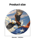 Image of a Dope Sunset Airplane Button Pins Set Of Five 2.4 Inch Round Metal Badges featuring an eagle and flag design for crafting DIY projects.