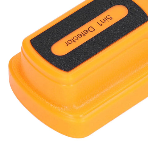 Greensen Stud Finder Wall Scanner 5 in 1 with HD LCD Display for Wood & AC Wire Detection (Yellow) close up view of button.