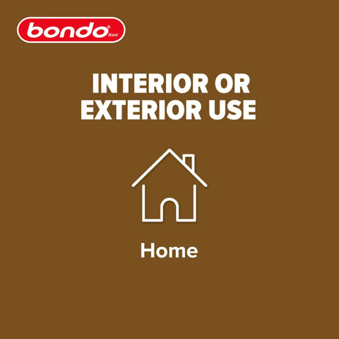 The Real Deal Wood Filler Kit 30 Oz With Quick Set Hardener for interior or exterior wood repairs with house icon.