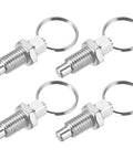 Zero Slack M12X1.75 Stainless Steel Spring Plunger With Pull Ring, Rock Solid Retractable Indexing Pin For Cabinet Hardware, Jigs And Workshop Builds, Set Of Four, showing full view of four pins.