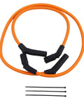 10mm Silicone Orange Spark Plug Wire Kit For Harley Davidson Touring Models FLT FLHT FLHR FLTR 2009 2015 with zip ties