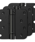 Top Shelf 3 Pack Self Closing Door Hinges 4 Inch Black With Heavy Duty Steel Build providing a close-up view of the matte black finish.