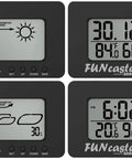 FunCaster Barometer Ambient Weather Clock For Golf Cart, Boat, Home And Office, No Brainer Easy To Read Time Temperature Humidity And Forecast, Large Numerals