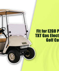 EZGO TXT gas electric golf cart featuring beige seats and roof, fit for Rear Leaf Spring Bushing And Sleeve Kit