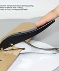 Heavy Duty Metal Hole Punch 3mm Single Hole Puncher, 25 Sheets Capacity, handheld tool shown punching brown cardboard