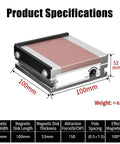 Rectangle Permanent Magnetic Clamping Plate For EDM Tapping And Drilling Machines, dense red copper pole, 100x100 mm.