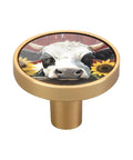4 Pack Gold Cow Sunflower Cabinet Knobs And Round Drawer Pulls With Cool Design For Cabinets Walls And Dressers Durable Acrylic