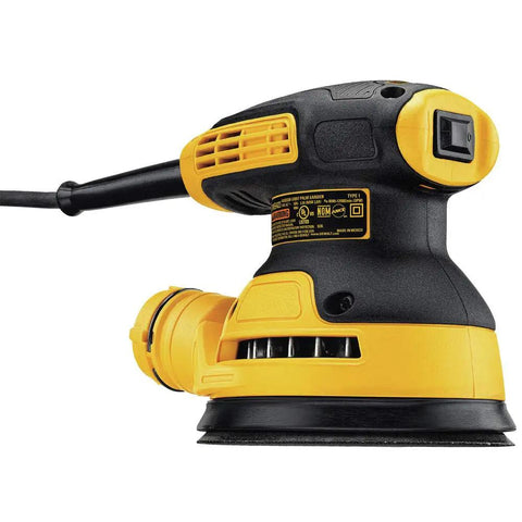 Compact 5 Inch Variable Speed Orbital Sander Kit With 3 Amp Motor Reducing Vibration For Comfort And Close Reach On Wood And Metal